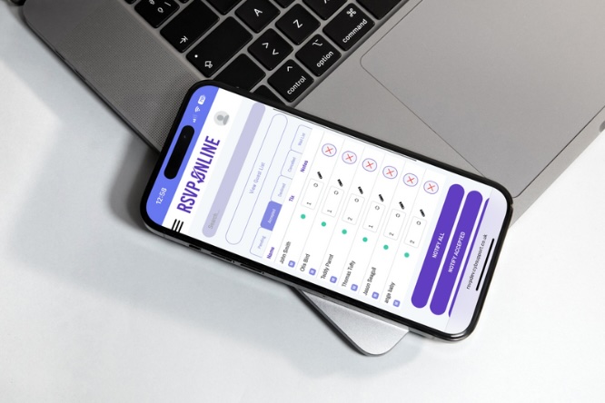 Mobile dashboard showing RSVP Online interface